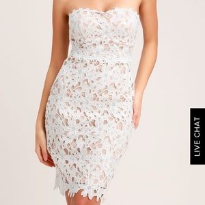 Strapless white dress